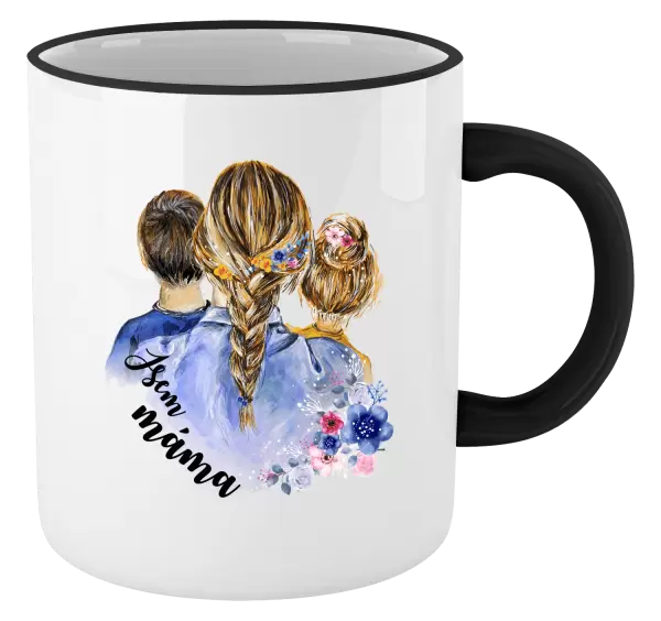 Vánoční hrnek Jsem máma - kluk a holka