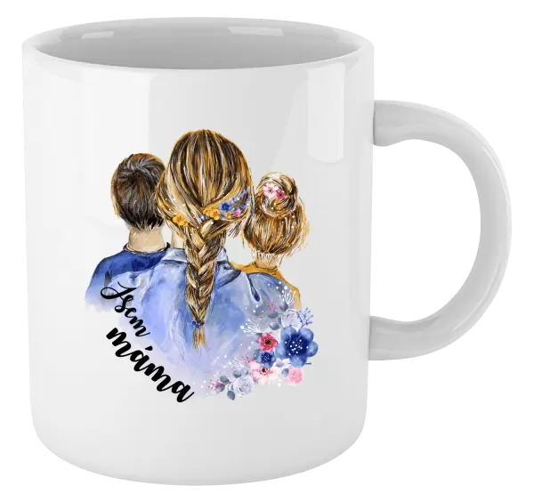 Vánoční hrnek Jsem máma - kluk a holka