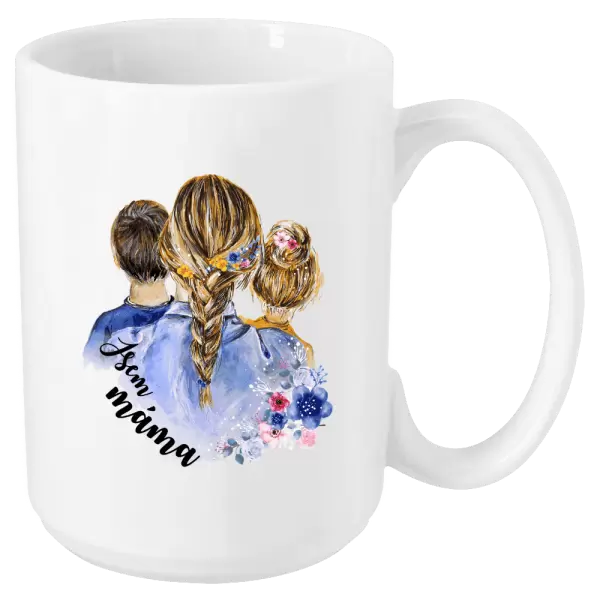 Vánoční hrnek Jsem máma - kluk a holka