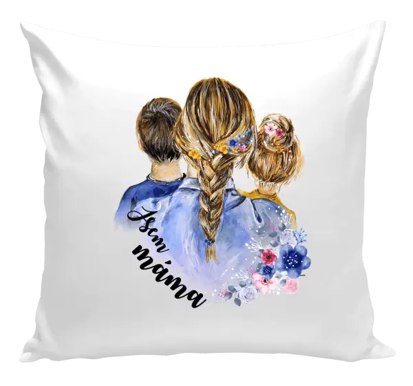 Polštář Jsem máma - kluk a holka