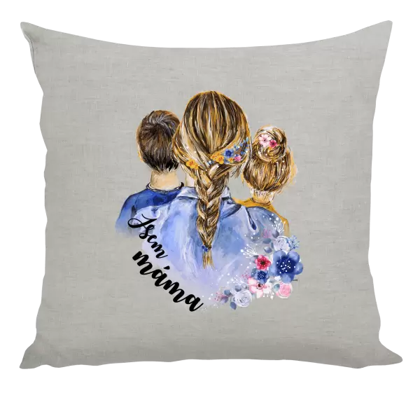 Polštář Jsem máma - kluk a holka