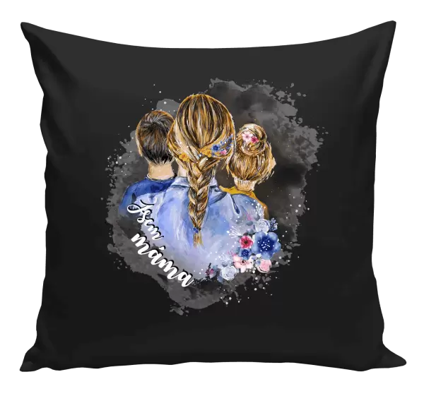 Vánoční polštář Jsem máma - kluk a holka