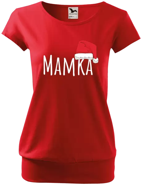 Dámské vánoční tričko Vánoční čepice - mamka