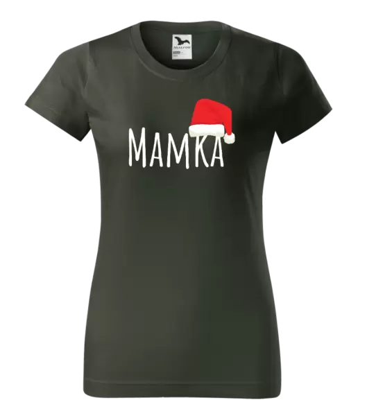 Dámské vánoční tričko Vánoční čepice - mamka