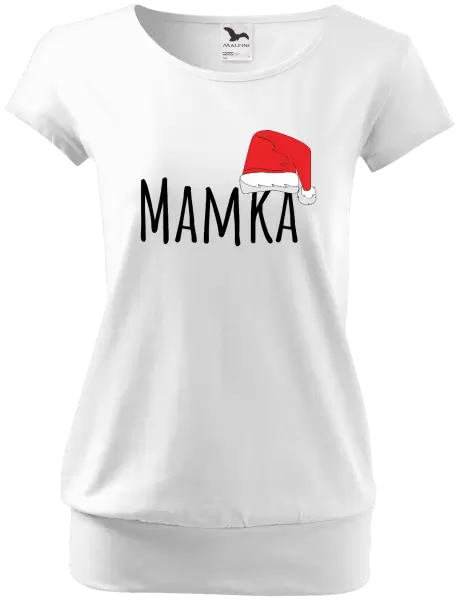 Dámské vánoční tričko Vánoční čepice - mamka