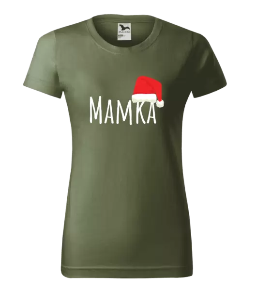 Dámské vánoční tričko Vánoční čepice - mamka