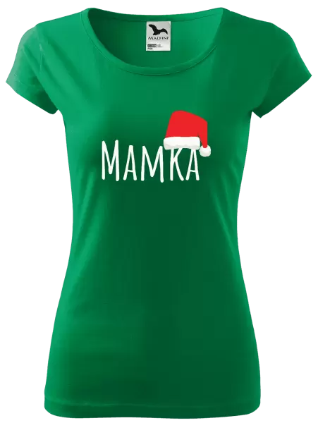Dámské vánoční tričko Vánoční čepice - mamka