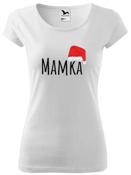 Dámské vánoční tričko Vánoční čepice - mamka