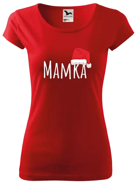 Dámské vánoční tričko Vánoční čepice - mamka