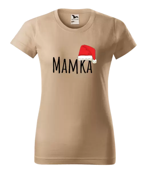 Dámské vánoční tričko Vánoční čepice - mamka