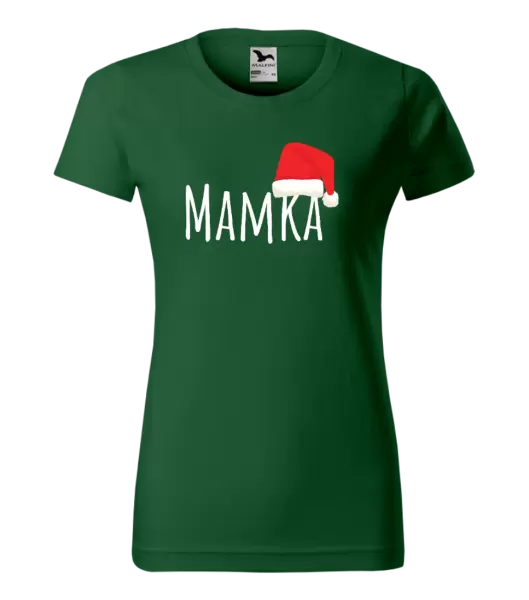 Dámské vánoční tričko Vánoční čepice - mamka