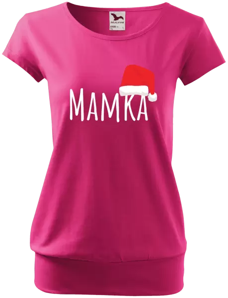 Dámské vánoční tričko Vánoční čepice - mamka