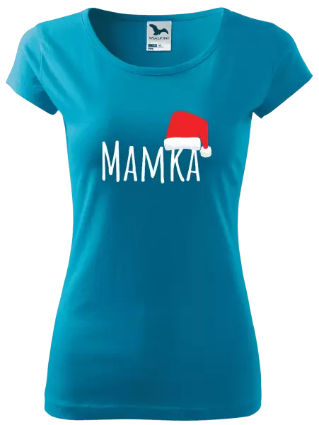 Dámské vánoční tričko Vánoční čepice - mamka