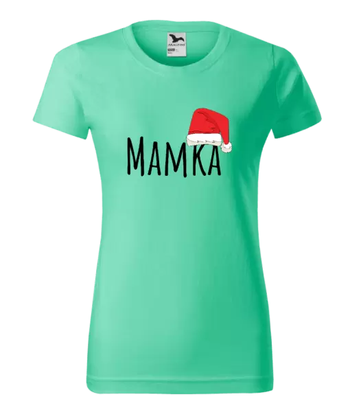 Dámské vánoční tričko Vánoční čepice - mamka