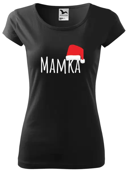 Dámské vánoční tričko Vánoční čepice - mamka