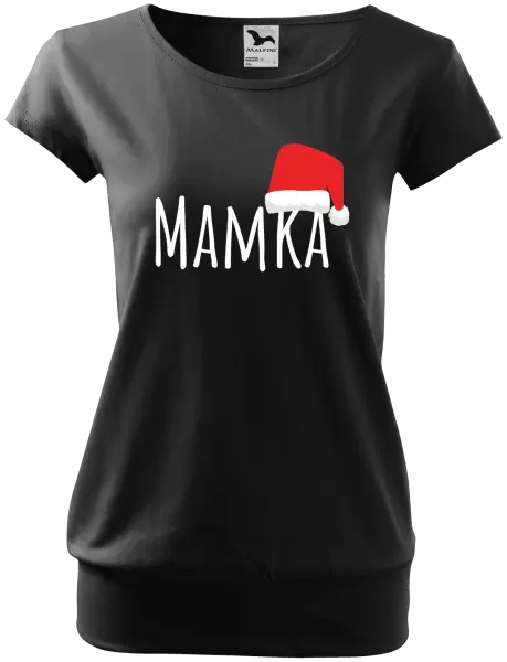 Dámské vánoční tričko Vánoční čepice - mamka