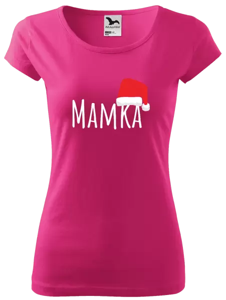 Dámské vánoční tričko Vánoční čepice - mamka