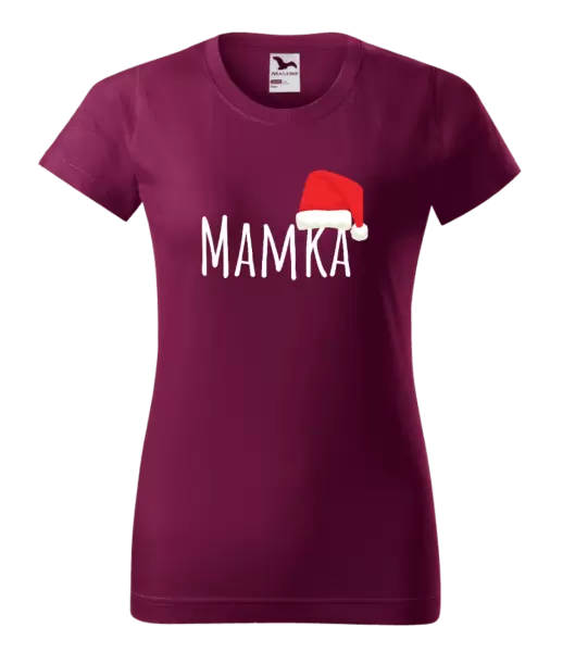 Dámské vánoční tričko Vánoční čepice - mamka