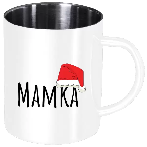 Nerezový hrnek Vánoční čepice - mamka