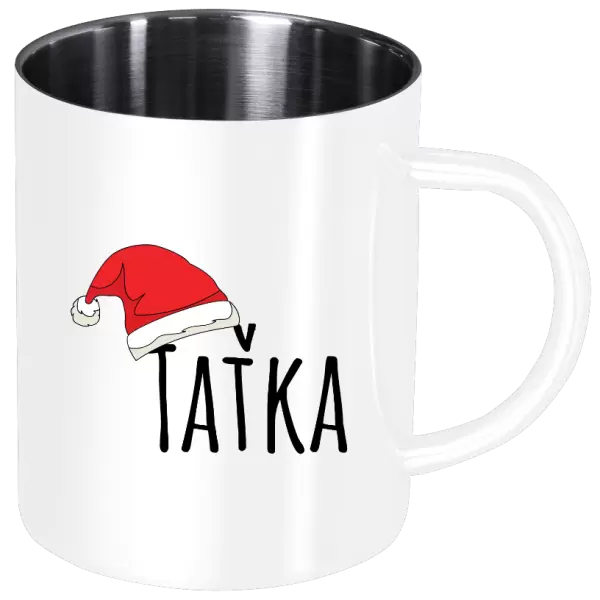 Nerezový hrnek Vánoční čepice - taťka