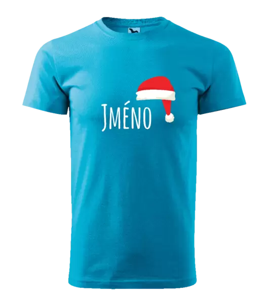 Pánské vánoční tričko Vánoční čepice - jméno