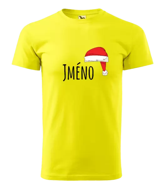 Pánské vánoční tričko Vánoční čepice - jméno
