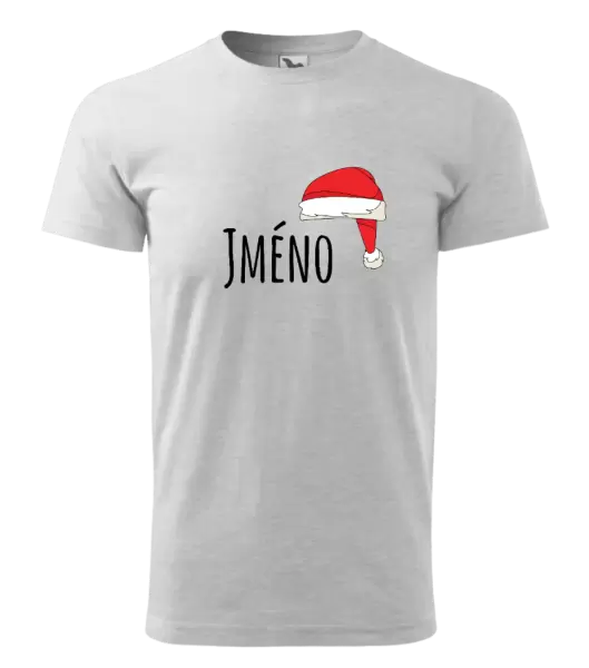 Pánské vánoční tričko Vánoční čepice - jméno