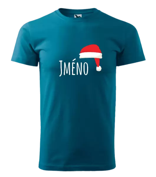 Pánské vánoční tričko Vánoční čepice - jméno