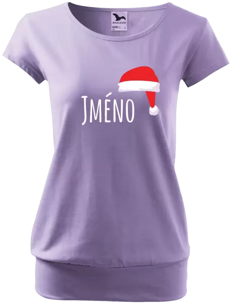 Vánoční těhotenské tričko Vánoční čepice - jméno