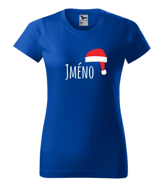 Dámské vánoční tričko Vánoční čepice - jméno