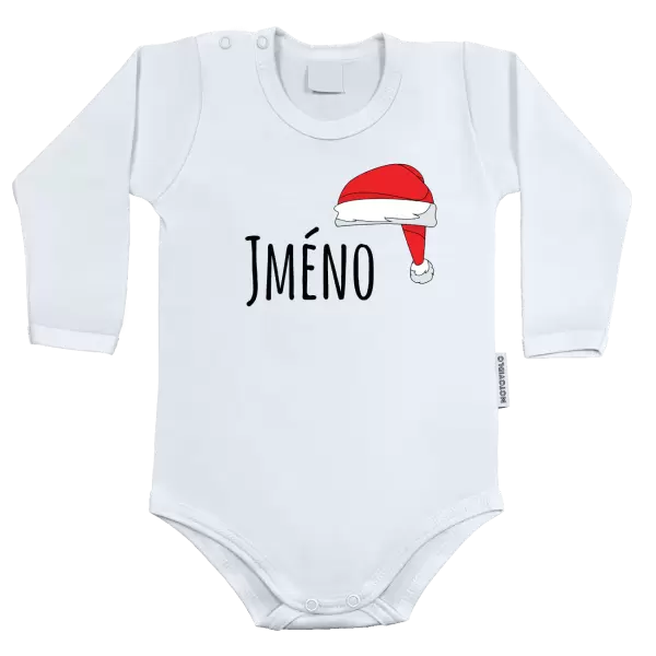 Dětské body Vánoční čepice - jméno
