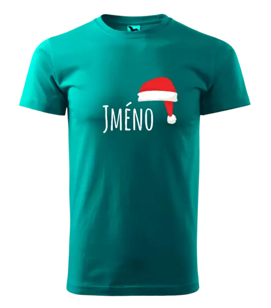 Pánské vánoční tričko Vánoční čepice - jméno