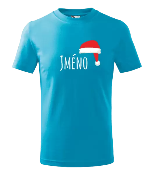 Dětské vánoční tričko Vánoční čepice - jméno