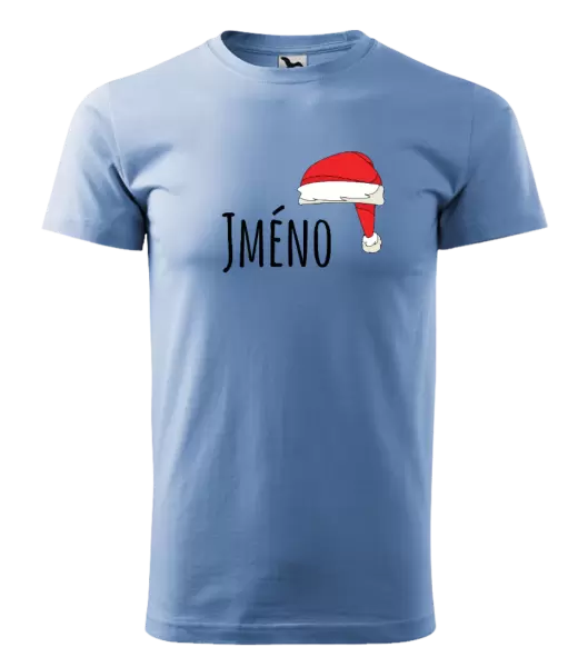 Pánské vánoční tričko Vánoční čepice - jméno