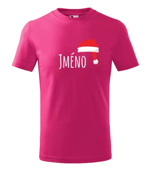 Dětské vánoční tričko Vánoční čepice - jméno