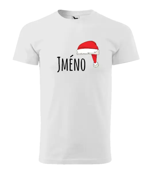 Pánské vánoční tričko Vánoční čepice - jméno