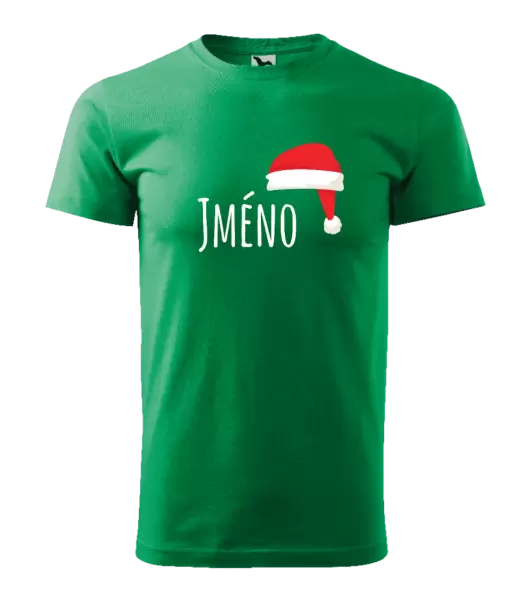 Pánské vánoční tričko Vánoční čepice - jméno