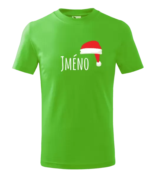 Dětské vánoční tričko Vánoční čepice - jméno