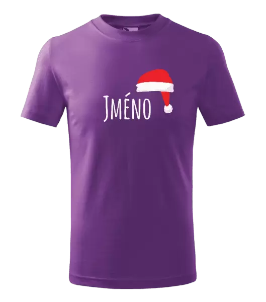 Dětské vánoční tričko Vánoční čepice - jméno