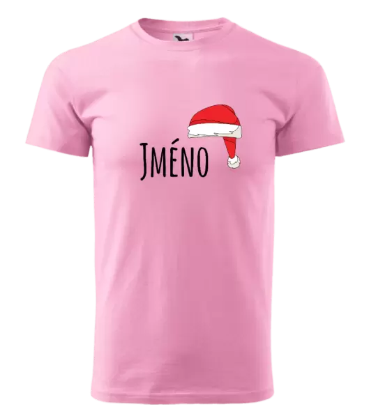 Pánské vánoční tričko Vánoční čepice - jméno