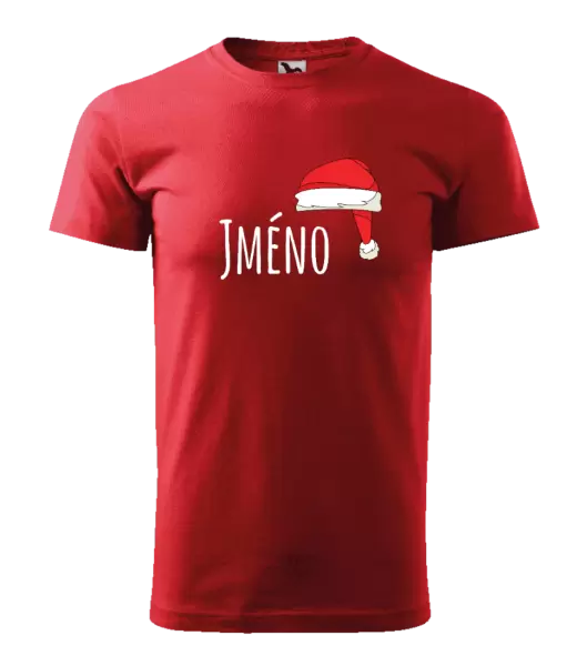 Pánské vánoční tričko Vánoční čepice - jméno
