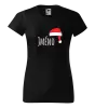 Dámské vánoční tričko Vánoční čepice - jméno