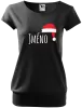 Dámské vánoční tričko Vánoční čepice - jméno