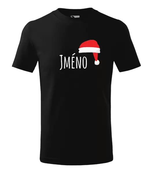 Dětské vánoční tričko Vánoční čepice - jméno