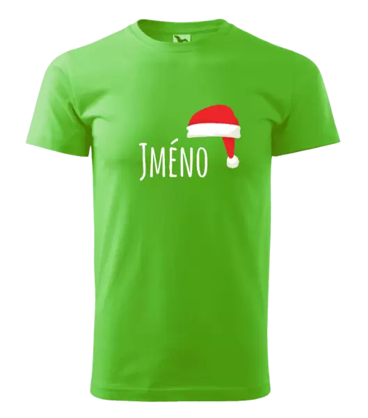 Pánské vánoční tričko Vánoční čepice - jméno