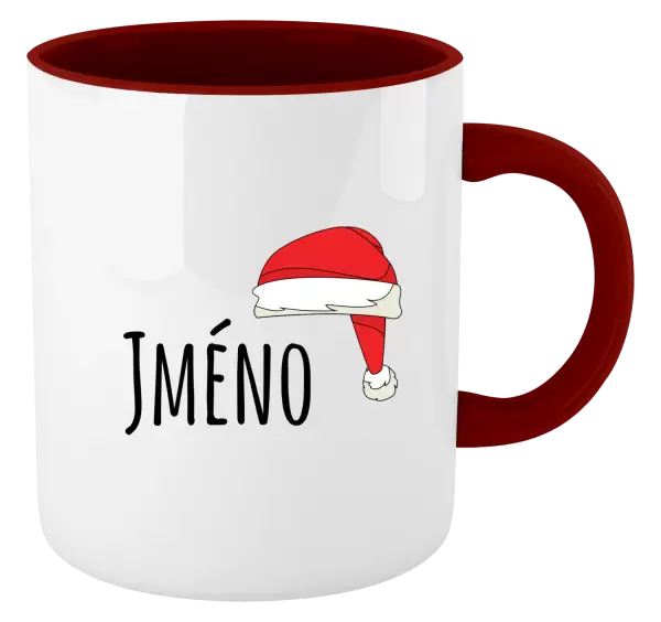 Vánoční hrnek Vánoční čepice - jméno