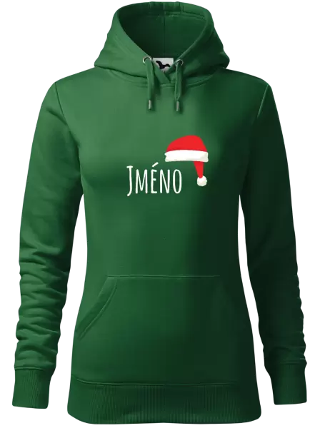 Dámská vánoční mikina Vánoční čepice - jméno