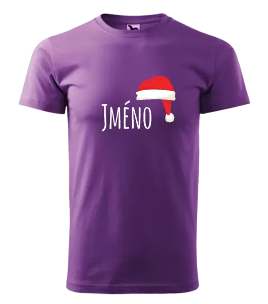 Pánské vánoční tričko Vánoční čepice - jméno