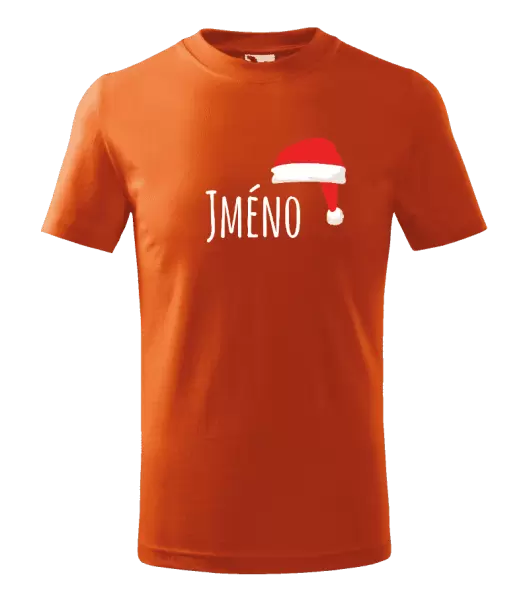 Dětské vánoční tričko Vánoční čepice - jméno