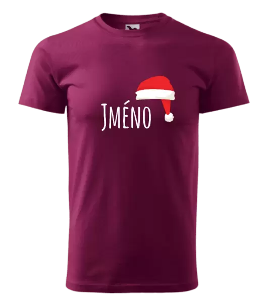 Pánské vánoční tričko Vánoční čepice - jméno